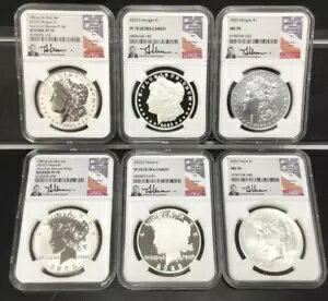 2023 モーガン&ピース シルバーダラー 6コインセット NGC-70 SIGNATURE SERIES トーマス・ウラム