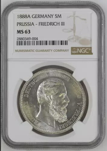 1888 A ɥ 5 ޥ륯 ץ - ե꡼ɥ 3  MS 63