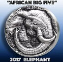 エレファント - 「アフリカン ビッグ ファイブ」 コートジボワール 2017 シルバー 5オンス NGC MS-70 コイン GGコイン