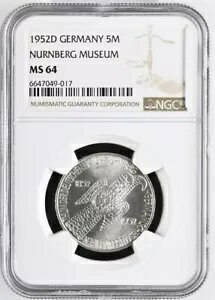 J 388 5 マーク ドイツ博物館 1952 年 D NGC MS 64 KM016-