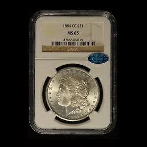 1884-CC モーガン シルバー ダラー NGC & CAC MS65 - 送料無料 米国(3)
