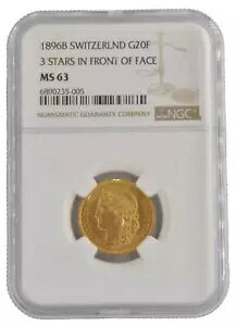 1896B   3  20 ե NGC MS63 .900 