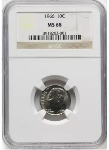 1966 ルーズベルト ダイム 10C MS68 NGC 