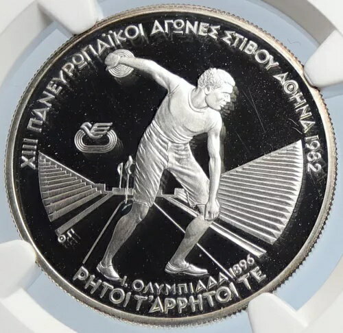 1982 ギリシャ汎ヨーロッパ競技大会陸上競技プルーフ シルバー 250 ドラハ コイン NGC i105915