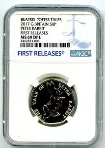 2017 イギリス 50P NGC MS69 DPL ピーター ラビット ファースト リリース ポッター トップ POP1