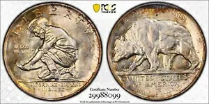 1925-S カリフォルニア ダイヤモンド ジュビリー記念 50c PCGS MS64 - 虹の雲!(3)