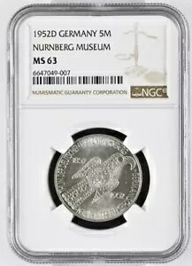J 388 5 マーク ドイツ博物館 1952 年 D NGC MS 63 KM010-