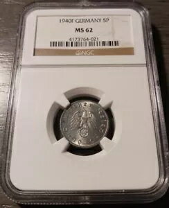NGC MS62 1940-F ɥ 5 Reichspfennig 뤤Τ밡 J-370 ȥåȥ