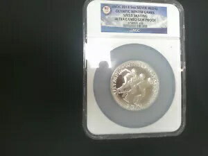 2014 USOC 6 オンス シルバー メダル オリンピック スピード スケート ジェム プルーフ - 送料無料!