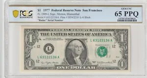 $1 1977 FRN Fr# 1909-L LA ֥å PCGS UNC 65 PPQ ե󥷥 졼 ꥢֹ