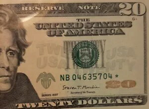 派手な 20 ドル紙幣 unc ?? note 2017?? ?? NB 04635700 !!!!!!