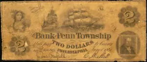 ペンシルバニア州フィラデルフィア銀行ペンタウンシップ $2 1861 年 6 月 1 日 CFT