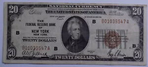 1929 年 20 ドル連邦準備銀行券 - ニューヨーク VF