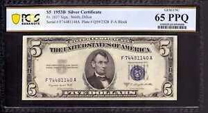 1953 B $5 СΡ FR.1657 FA ֥å PCGS B GEM UNC 65 PPQ