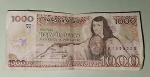 流通メキシコ紙幣 1000 ペソ紙幣古い紙幣