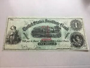 ペンシルベニア州イーストン 米国研究所銀行 $1 ND (1875-77) Schingoethe PA-250-1 XF+