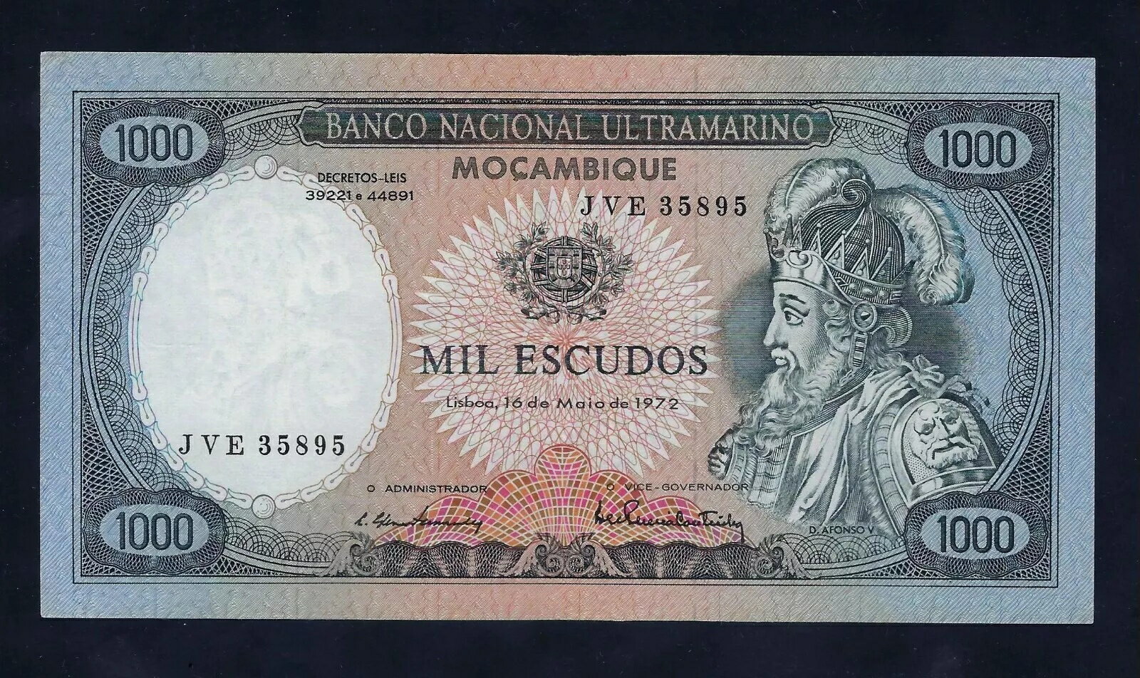WORLD RESOURCE【KING店】のポルトガル ポルトガル モザンビーク 1000 エスクード 1972 P-112a XF-AU｜アングル3
