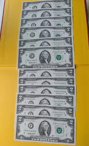 12 枚 2 ドル紙幣シリーズ 1995 $2 連続紙幣 #666 Unc CRISP ハロウィン