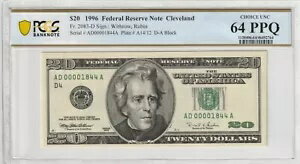 $20 1996 FRN Fr# 2083-D ADA ֥å PCGS  UNC 64 PPQ ꡼֥  ꥢֹ