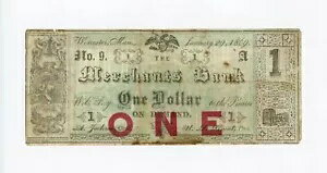 1869年 $1「マーチャンツバンク」ハウズ・ビジネス・カレッジ - マサチューセッツ大学通貨