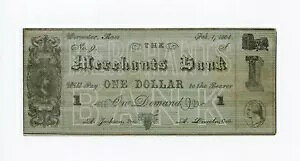 1864年 $1「マーチャンツバンク」ハウズ・ビジネス・カレッジ - マサチューセッツ大学通貨
