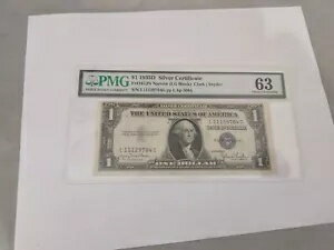 1935D $1 シルバー証明書 ブルー シール FR#1613 PMG 63 チョイス 未流通