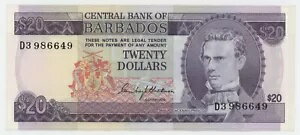 バルバドス 20 ドル ND 1973 ピック 34.a XF+ 流通紙幣 Ref 649