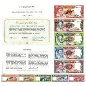 5 枚のロット: スワジランド エスワティニ 1974 標本紙幣 / ピック番号 1 〜 5 / シリアル番号 02392