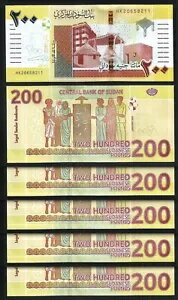 WORLD RESOURCE【KING店】のスーダン 200 ポンド 2021、UNC、20 個ロット、P-79、プレフィックス HK｜アングル2