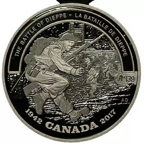 2017 カナダ ディエップの戦い WW2 $20 ファイン シルバー プルーフ シリーズ #19751