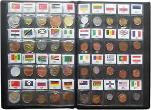 ワールドコインコレクションスターターキット - 60か国の本物のコイン60枚