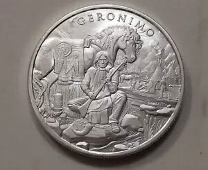 ジェロニモ 1 オンス .999 ファインシルバー - 馬 - メディシンマン - アパッチ族の戦士 & チーフ