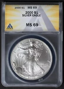 2000 ANACS MS69 アメリカン シルバー イーグル $1 MS 69