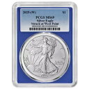 プレセール - 2025 (W) $1 アメリカン シルバー イーグル PCGS MS69 ブルー ラベル ブルー フレーム