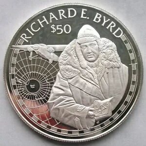 クック 1988 リチャード バード 50 ドル銀貨、プルーフ