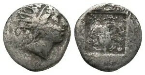 古代ギリシャのドラクマ銀貨 - ロードス・カリア紀元前 205 〜 190 年 - アイネトル、治安判事
