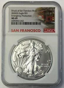 ?? 2020(S) シルバー イーグル 緊急生産 NGC MS69 SF で襲撃 - ENN コイン