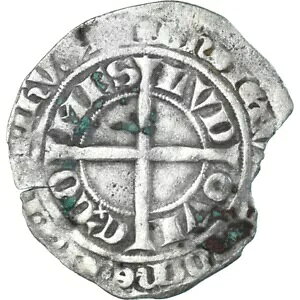 [#341961] コイン、フランス、フランダース、ルイ 2 世 ド マール、グロ、1346-1384、VF、Sil、ve