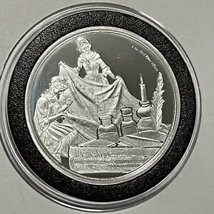 ボストン茶会事件 250 周年記念コイン 1 トロイオンス .999 ファイン シルバー アート ラウンド