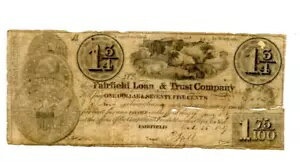 1837年。1.75セント。フェアフィールド・ローン&トラスト・カンパニー。コイン追加で $1.75