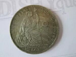 1923 ワンハーフ 1/2 ソル!ヴィンテージ PERU コイン: SILVER 構成: アシエッジ IS258