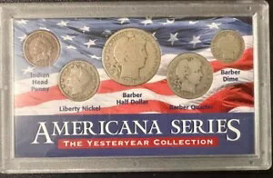 アメリカーナ シリーズ イエスタイヤー コレクション バーバー コインを含む 5 コイン(3)