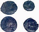 4 つの異なるローマ皇帝の古代コイン ロット、西暦 300 〜 360 年 (説明を参照)