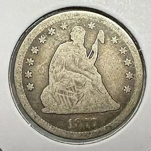 1877 年 シーテッド リバティ シルバー クォーター ナイス コイン