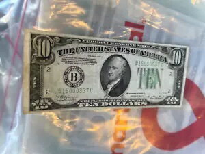 XF/AU 1934 ドル 10 米国紙幣