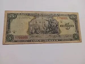 シンコ コロネス エルサルバドル 1968。紙幣。