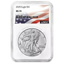 プレセール - 2025 $1 1 オンス アメリカン シルバー イーグル NGC MS70 フラッグ ラベル