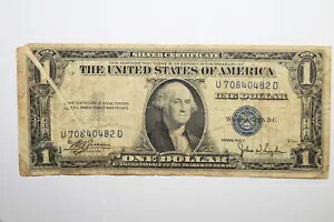 1935 C 1 ドル銀貨証明書のエラー「ガターフォールド」、グレードは非常に良好