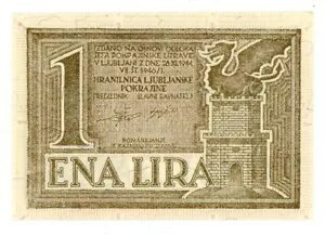 ユーゴスラビア ... P-R17 ... 1 リラ ...1944 ... 選択 *UNC*