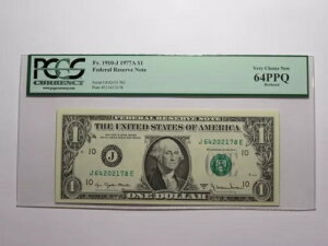 $1 1977 ブックエンド カンザスシティ連邦準備銀行券通貨紙幣 PCGS 64PPQ